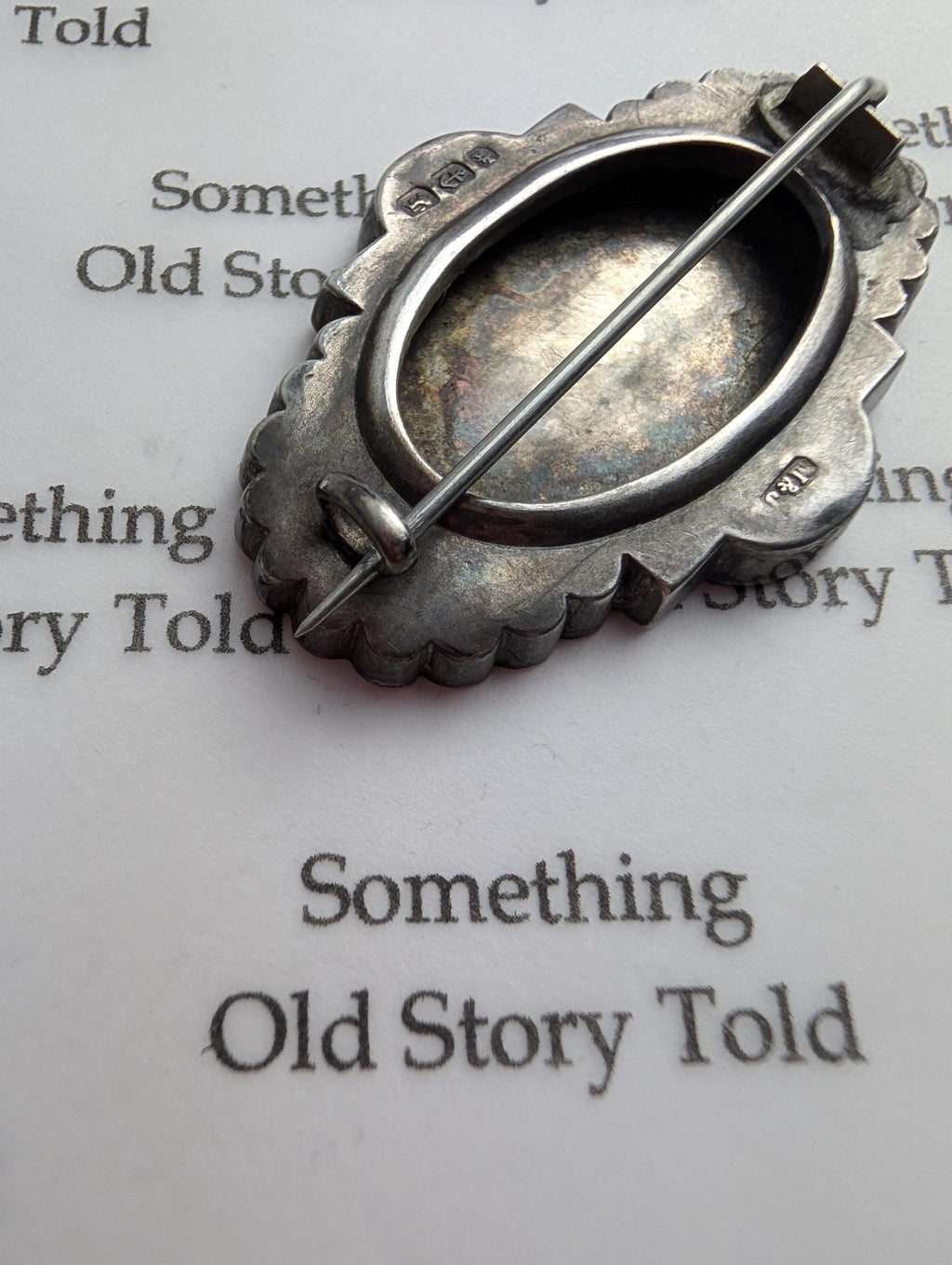Victorian Sterling Silver Brooch, Hand Engraved Rose Design, 1884 Birmingham Hallmark __etsy:8046327457
