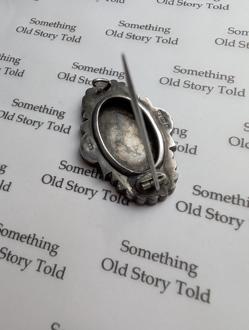 Victorian Sterling Silver Brooch, Hand Engraved Rose Design, 1884 Birmingham Hallmark __etsy:8046327421