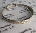 Vintage Chinese Pure Silver Bangle, Fine Silver 999 Adjustable sliding Bracelet, Fu Character Good Fortune Starburst Diamond Cut Bangle __etsy:8157332839
