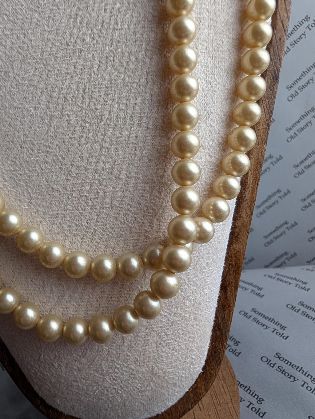 Vintage Double Strand Faux Pearl Necklace | Art Deco Style Rhinestone Clasp | Mid-Century Classic Jewelry __etsy:8003145020