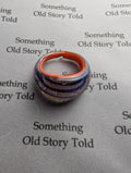 Vintage Murano Glass Ring | Blue Orange Swirl Aventurine Flecks | Mid-Century Venetian Dome __etsy:8051121051