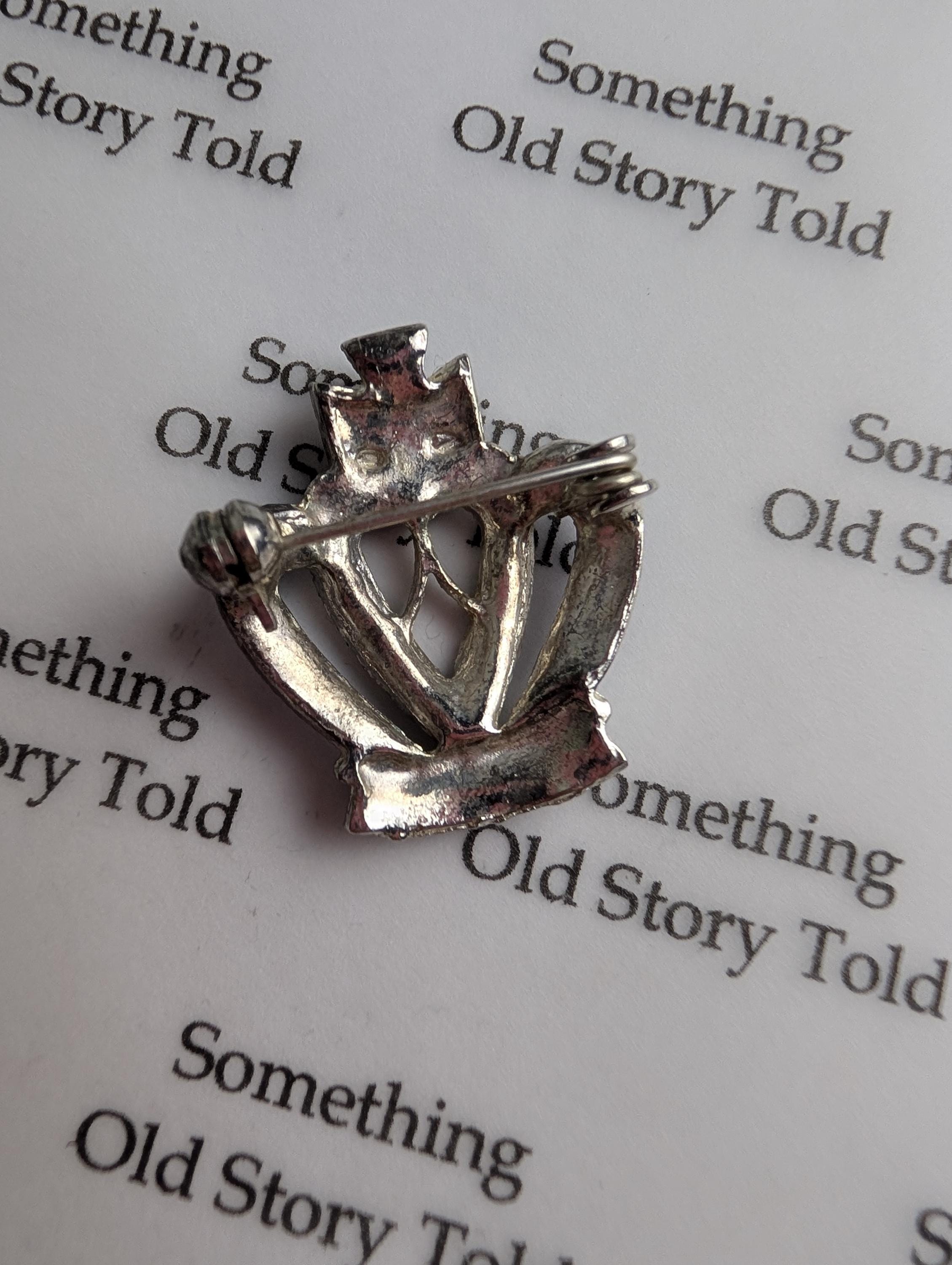 Vintage Rhinestone Crown Brooch, Red White Blue British Royal Jubilee Coronation Pin, Silver Tone Patriotic Costume Jewellery, Coronation __etsy:8104790576