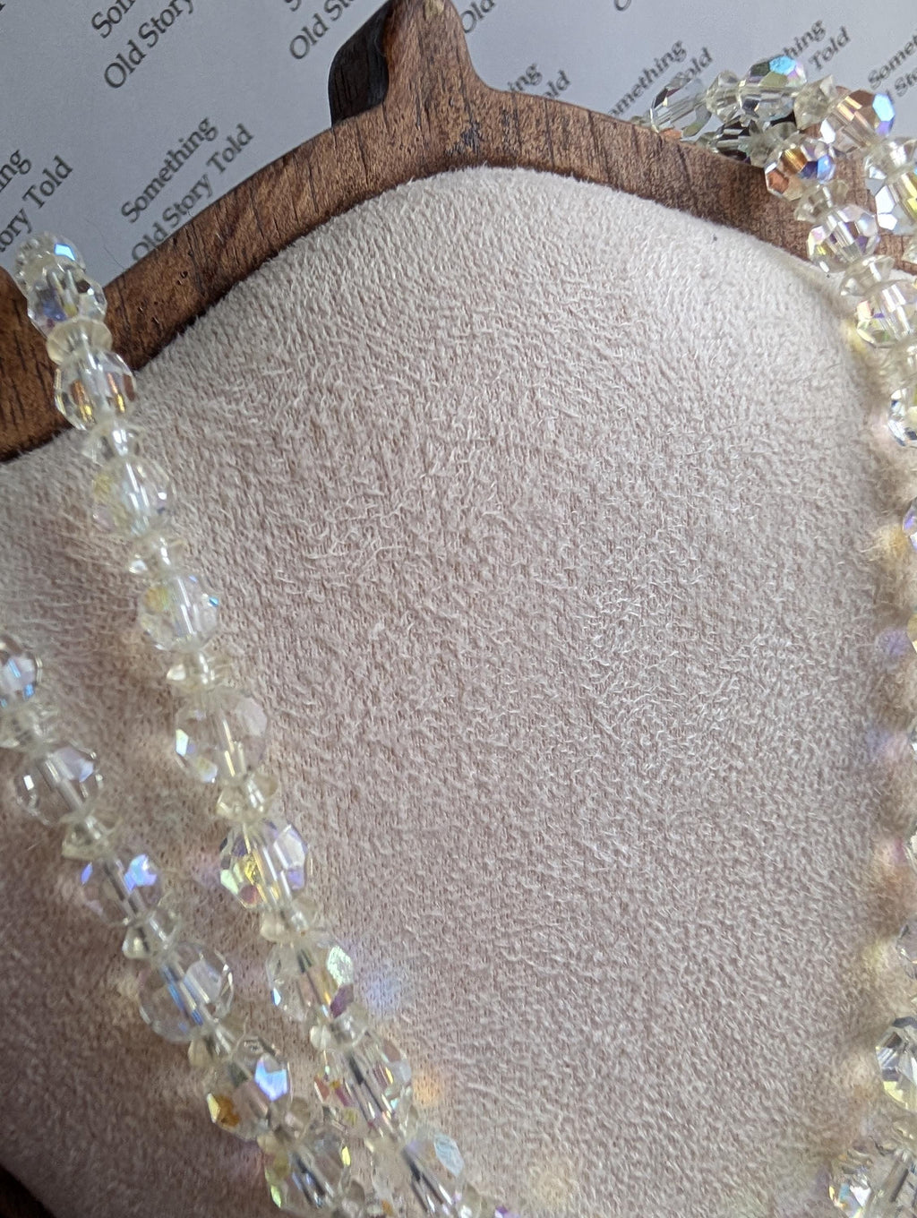 Vintage 1950s Aurora Borealis Crystal Necklace, Double Strand Bridal Jewelry __etsy:7973283994