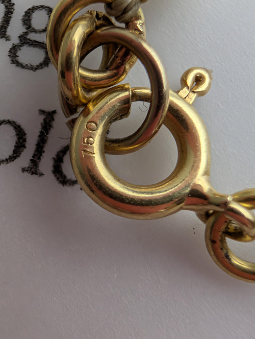 18ct Gold Cultured Pearl Necklace | Hand-Knotted Silk, 21.9g Clasp __etsy:8034179951
